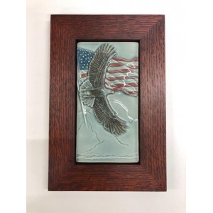 Medicine Bluff Honor American Eagle Tile Arts & Crafts Mission Oak Park Frame   323315819131